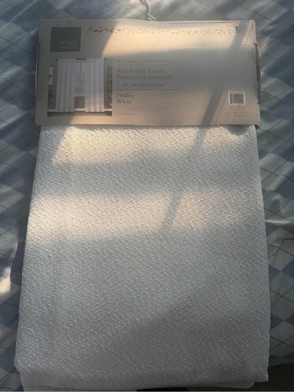 Finley White Rod Pocket curtain panelsTextured Fabric/Beautiful!